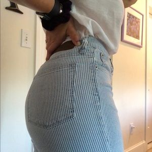 Light Wash J Crew Striped Jeans